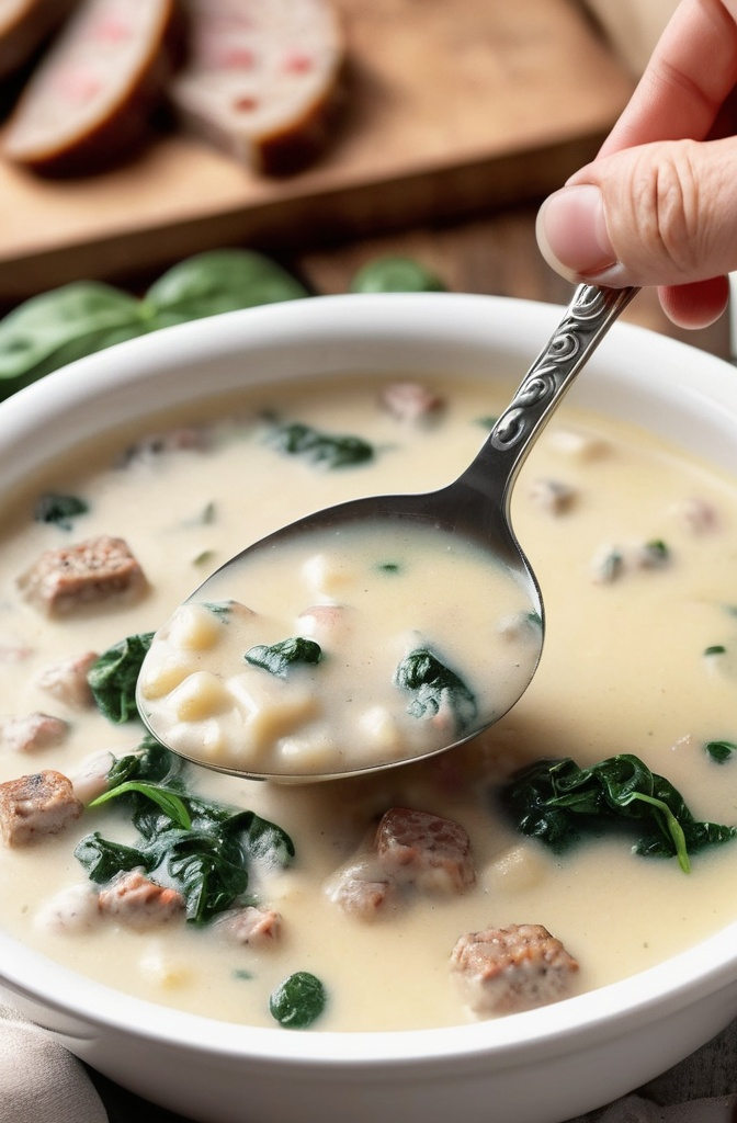 Creamy Parmesan Italian Sausage Soup