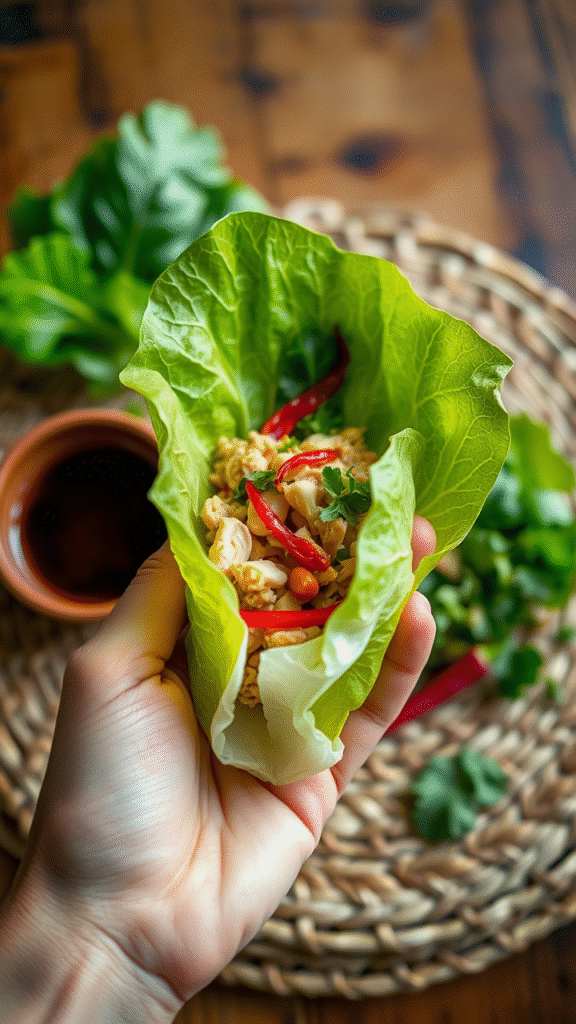 Thai Chicken Lettuce Wraps