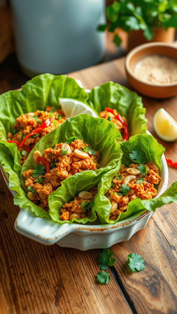 Thai Chicken Lettuce Wraps