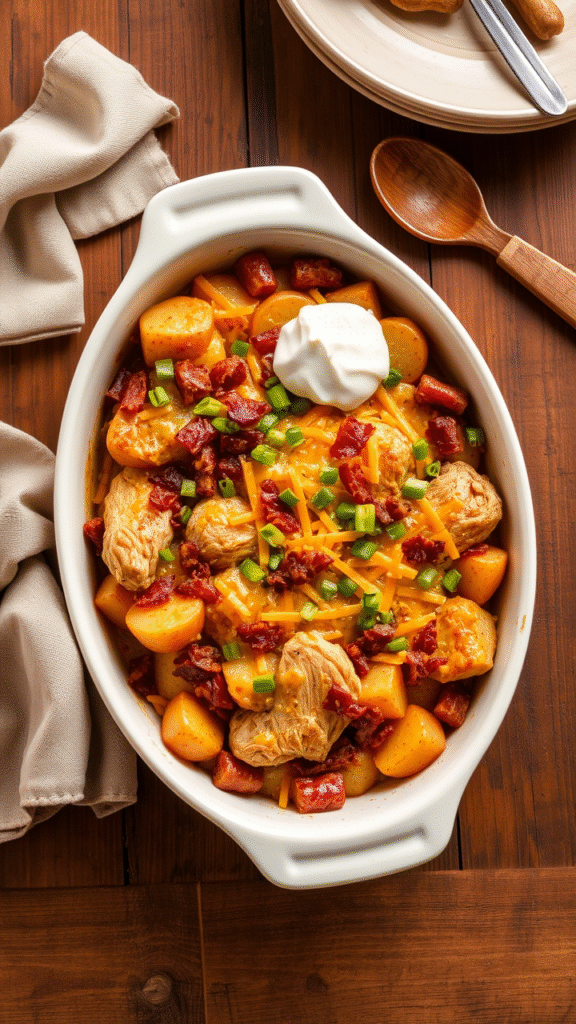 Loaded Baked Potato and Chicken Casserole
