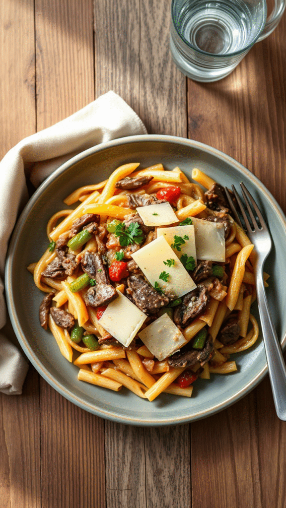 Philly Cheesesteak Pasta