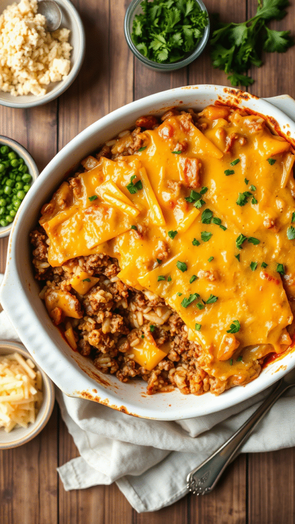Easy Hamburger Rice Casserole
