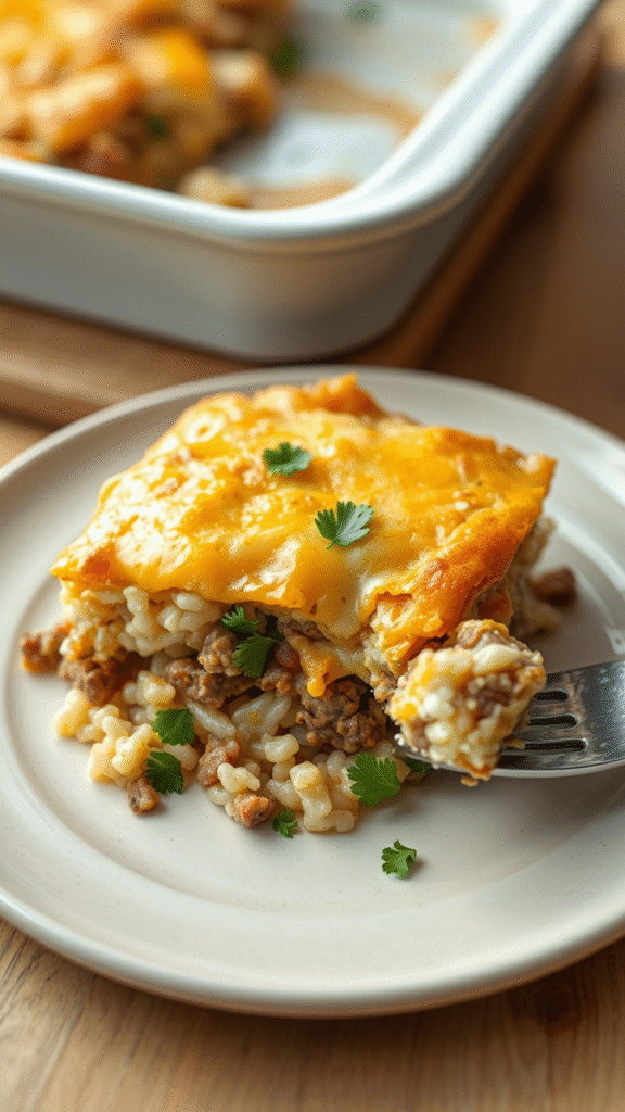 Easy Hamburger Rice Casserole