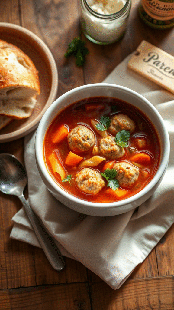 Italian Meatball Soup: