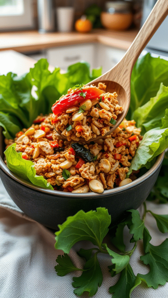 Thai Chicken Lettuce Wraps