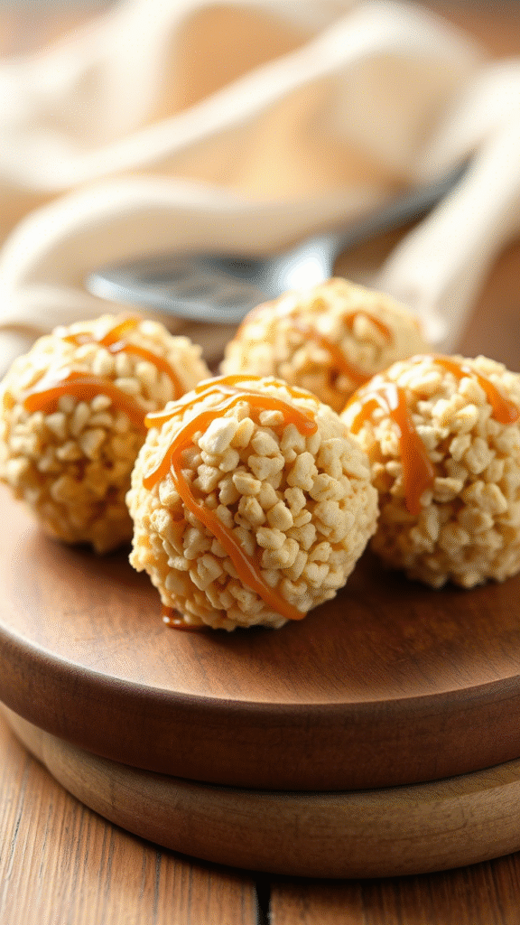 Caramel Marshmallow Rice Krispie Balls