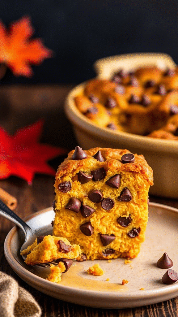 Pumpkin Chocolate Chip Bread Pudding