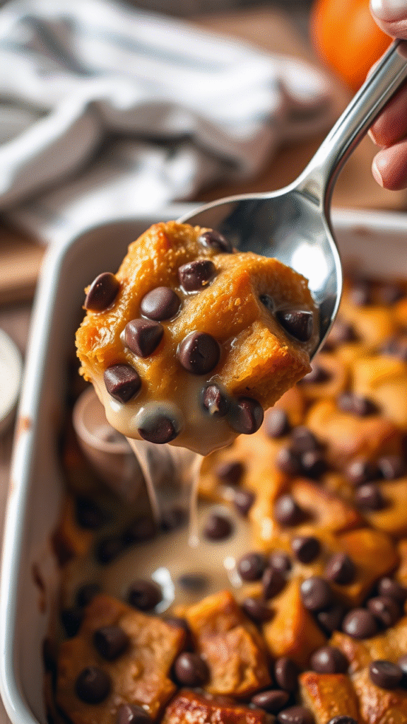 Pumpkin Chocolate Chip Bread Pudding
