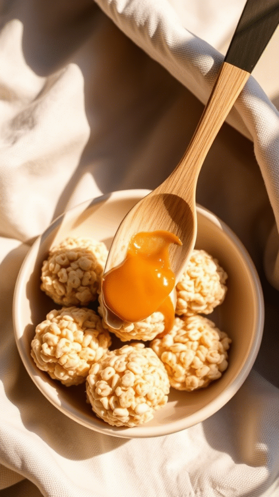 Caramel Marshmallow Rice Krispie Balls