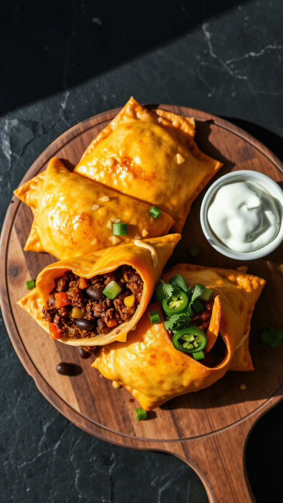 Loaded Taco-Stuffed Cheesy Pockets