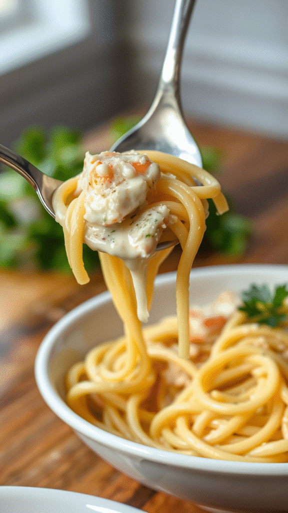 Crab Fettuccine Alfredo