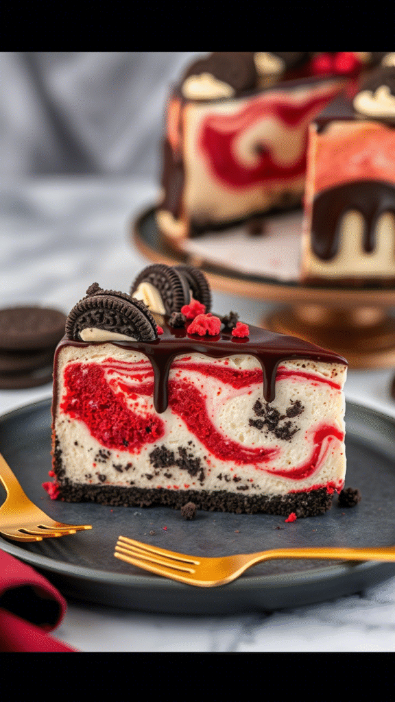 Red Velvet Oreo Cheesecake
