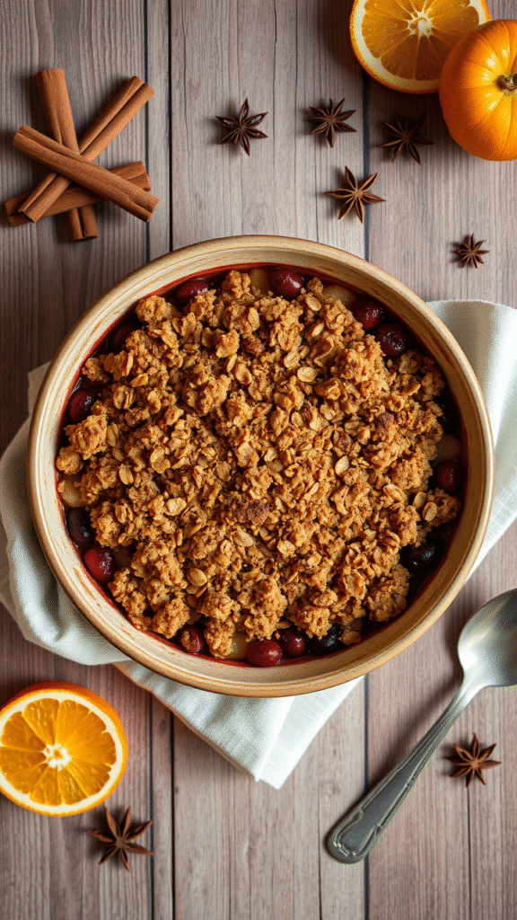 Spiced Cranberry Apple Crumble