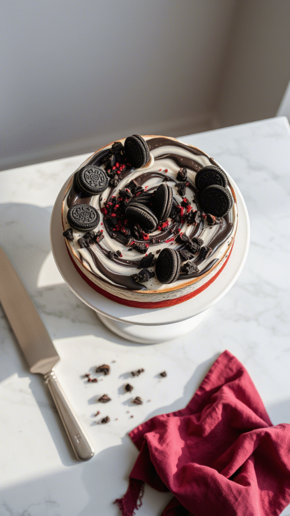 Red Velvet Oreo Cheesecake